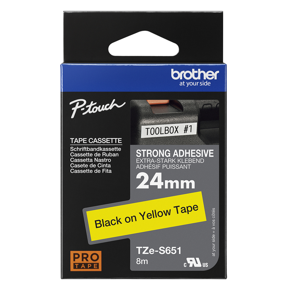 Schriftband TZe-S651 (extra st.) Schwarz auf Gelb 24 mm x 8 m – Ansicht 4