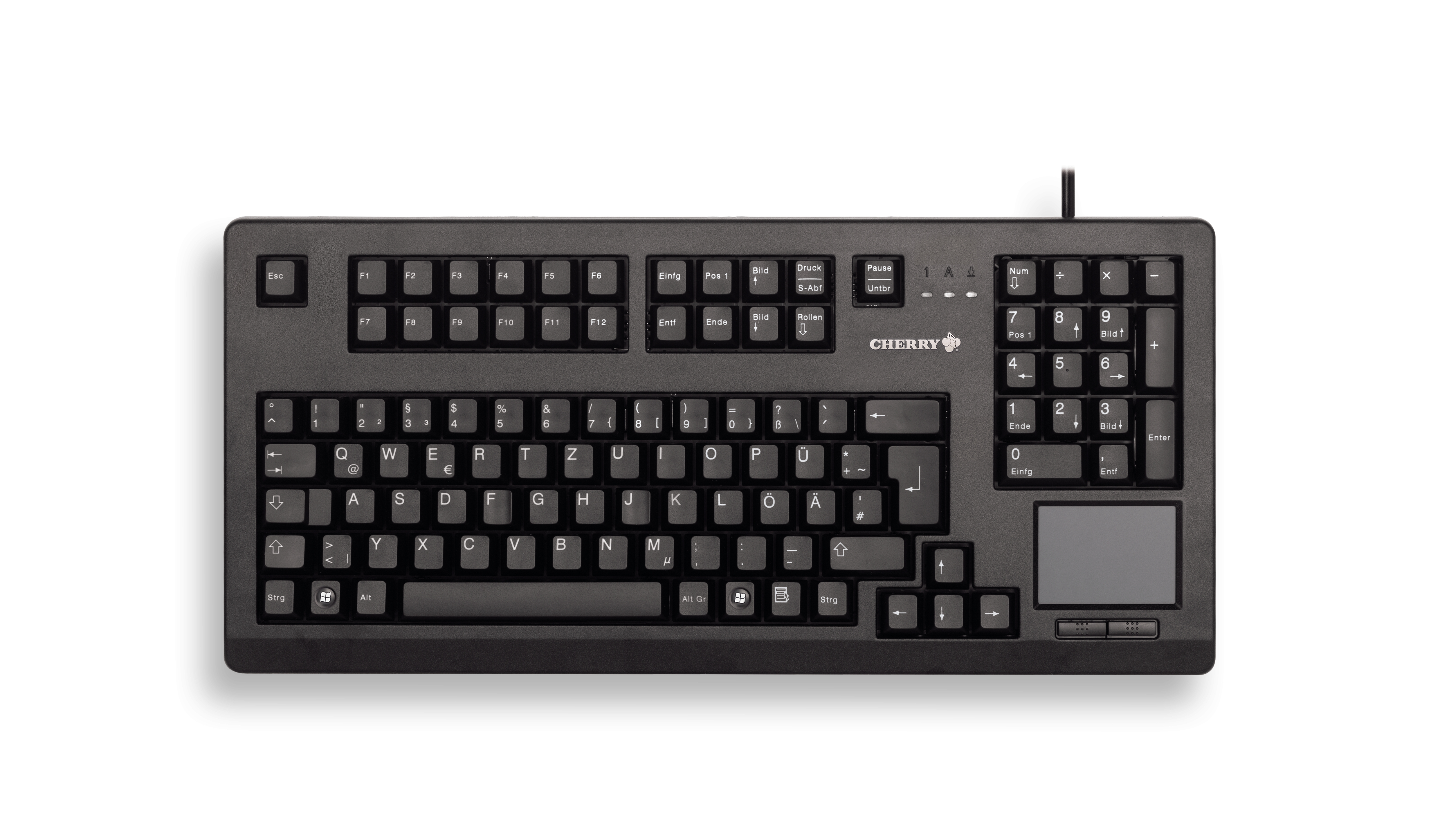 CHERRY G80-11900 kompakt mit Touchpad, WIN, QWERTZ Schwarz 711011_8020178503