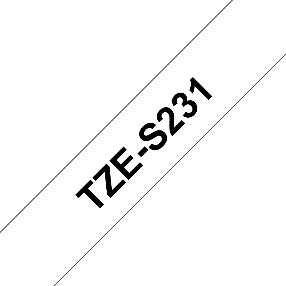 Schriftband TZe-S231 (extra st.) Schwarz auf Weiß 12 mm x 8 m – Ansicht 1
