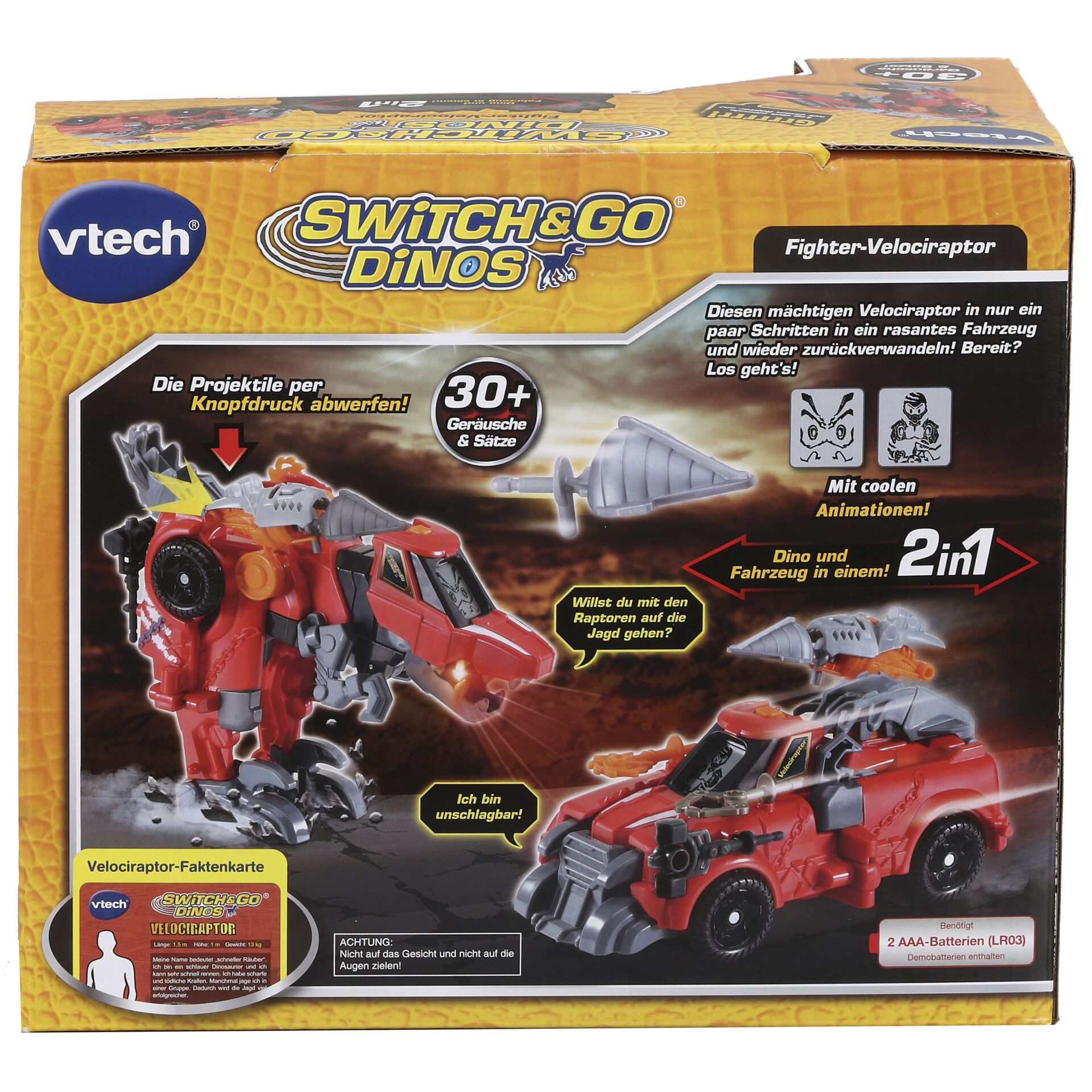 VTech Switch & Go Dinos Fighter-Velociraptor