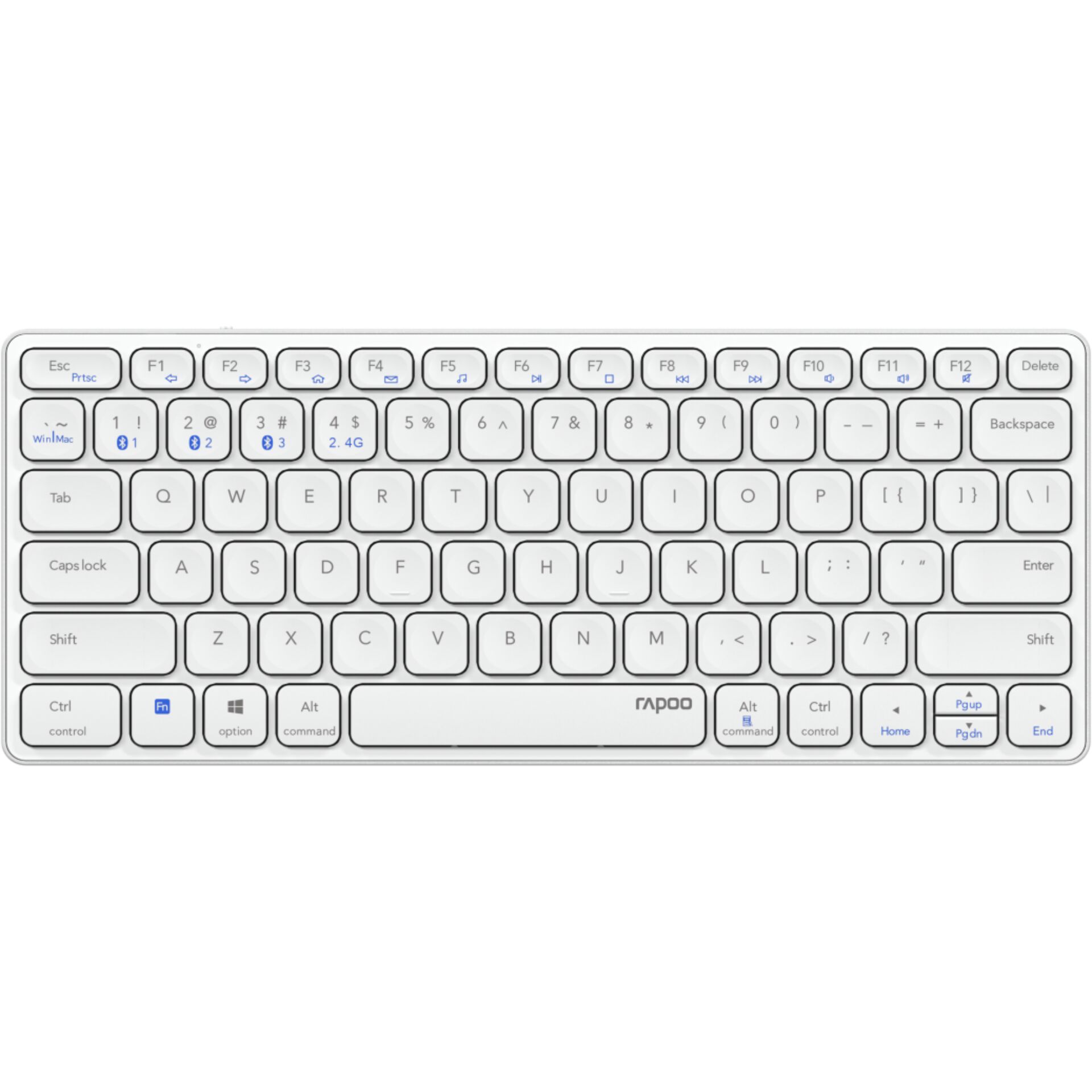 Rapoo E9600M Weiß Kabellose Multimodus Tastatur