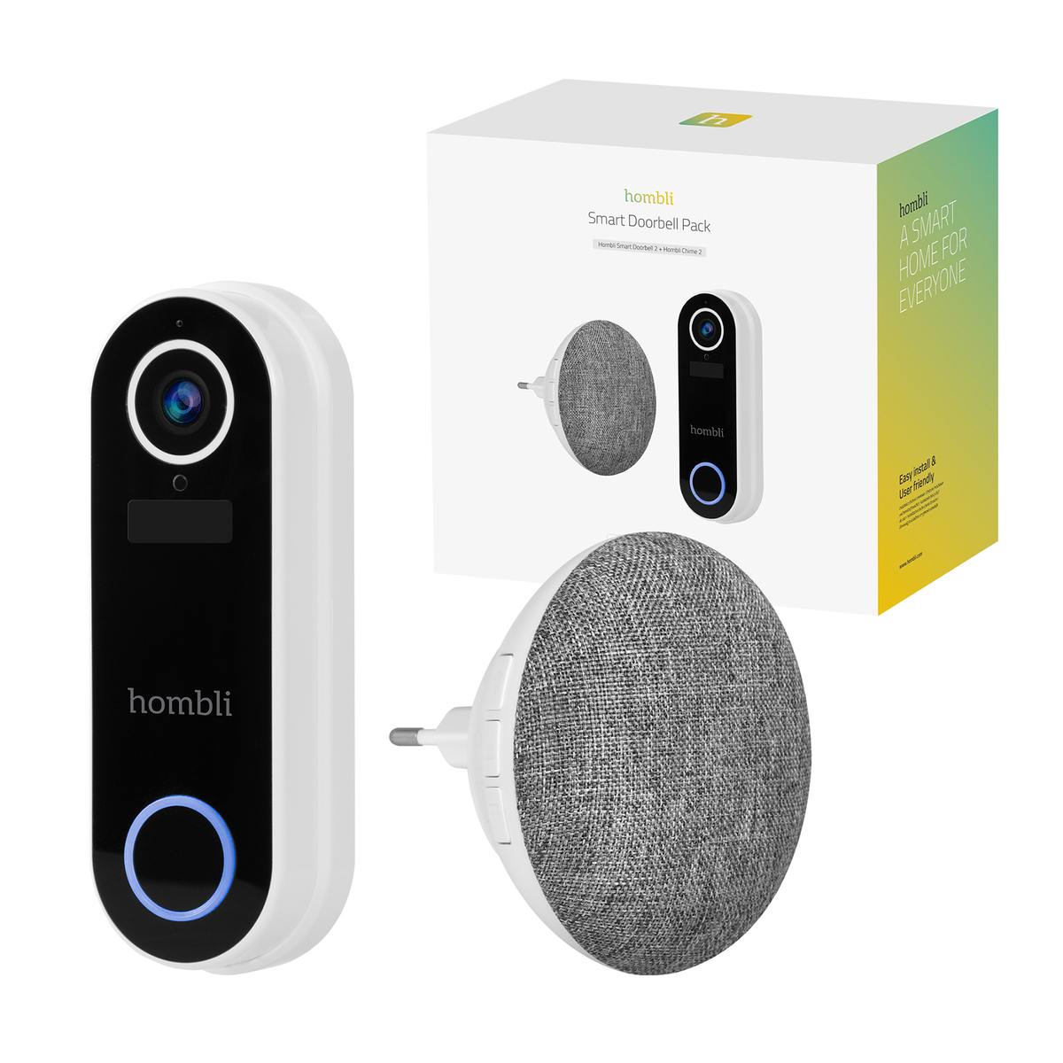 Hombli smarte Türklingel 2 -weiß- + Gong