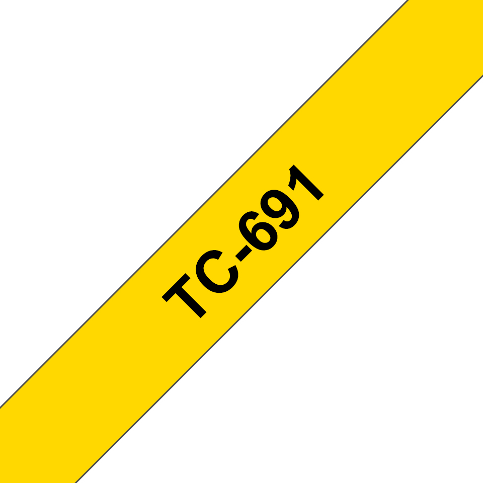 Schriftband TC-691 (lam.) Schwarz auf Gelb BxL 9mm x 7,7m – Ansicht 1