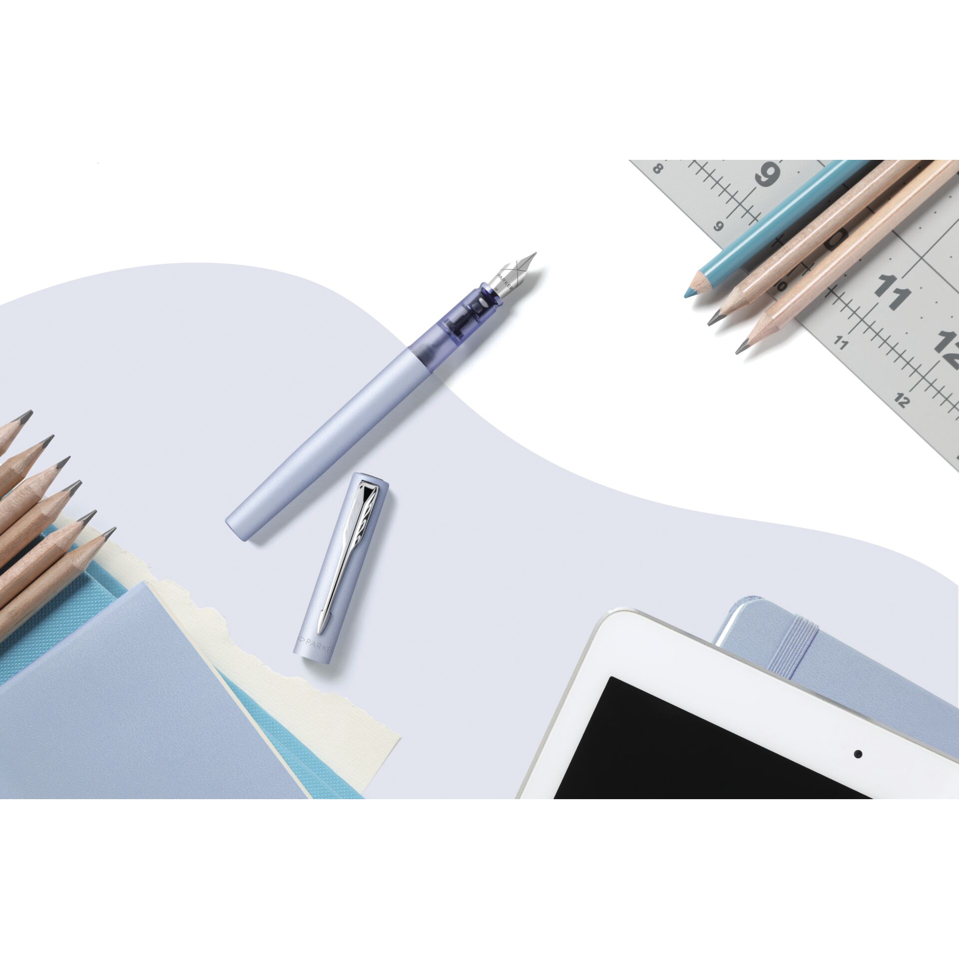 Parker Vector XL Metallic Silver Blue C.C. Rollerball F