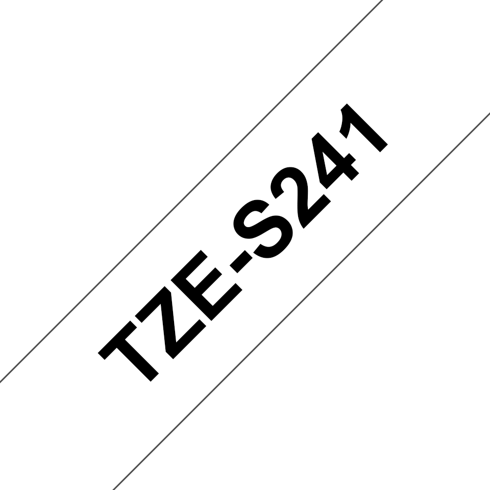Schriftband TZe-S241 (extra st.) Schwarz auf Weiß 18 mm x 8 m – Ansicht 1