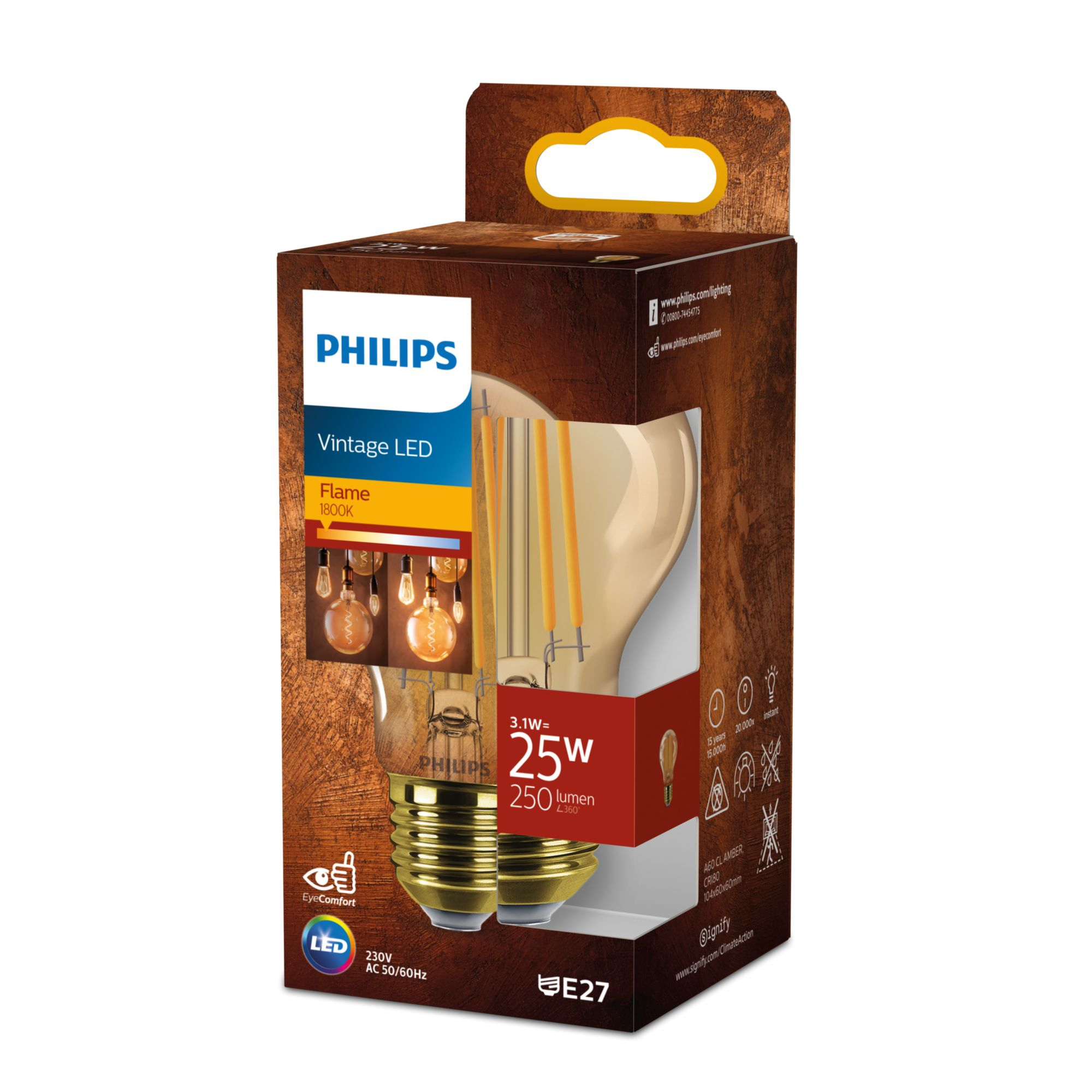 Philips LED classic Dekolampe Gold 25W E27 warmweiß Birne e9a70a37716b588c27c4fcc3b71f190c