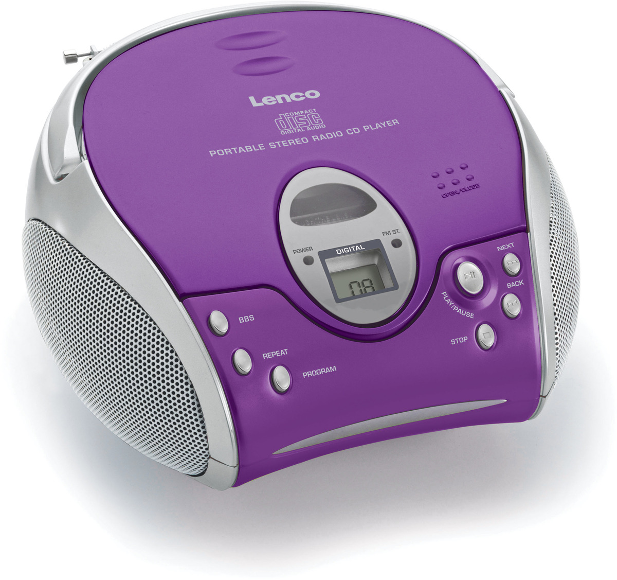 Lenco SCD-24 Stereo UKW-Radio mit CD-Player -Lila/Silber-