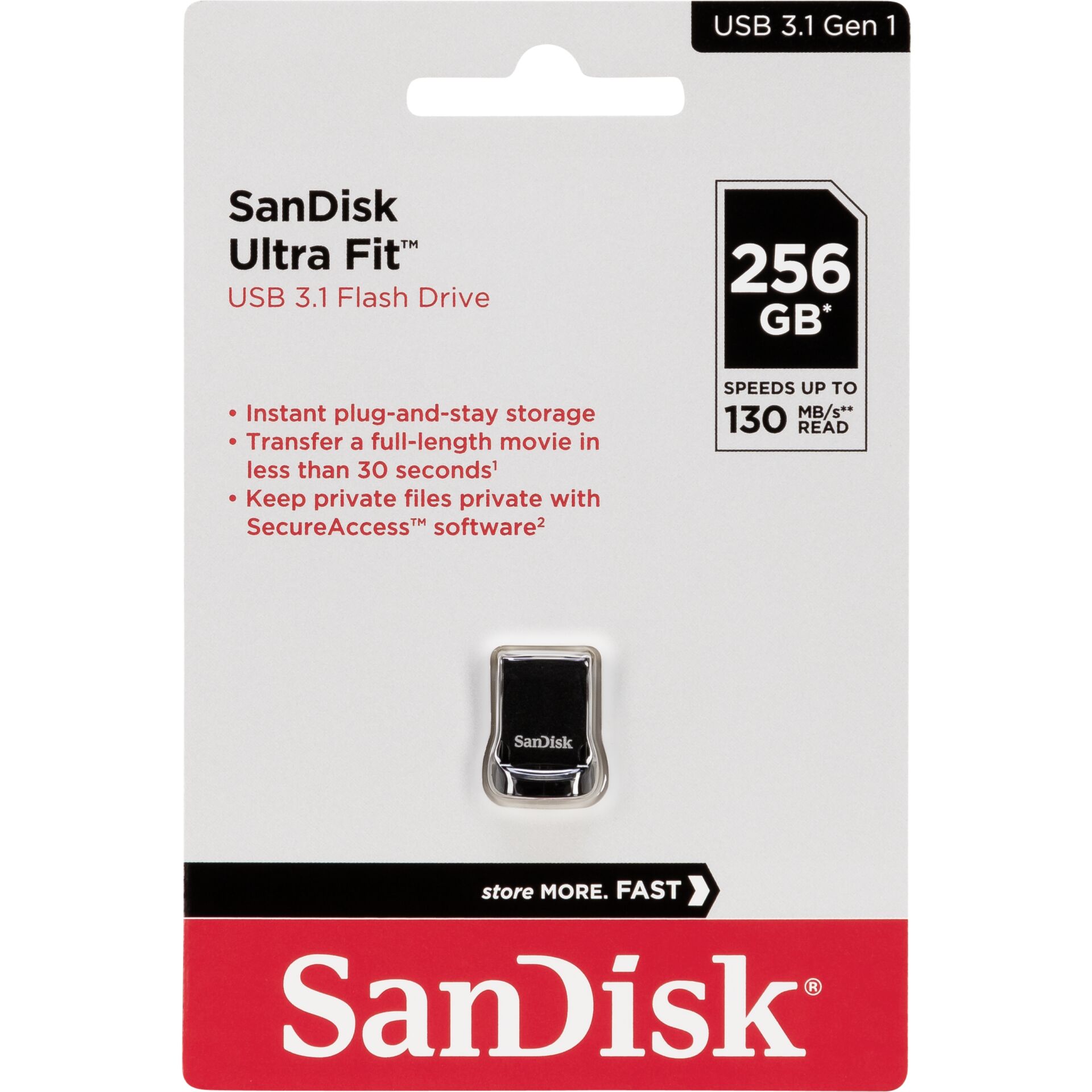 SanDisk Cruzer Ultra Fit   256GB USB 3.1         SDCZ430-256G-G46