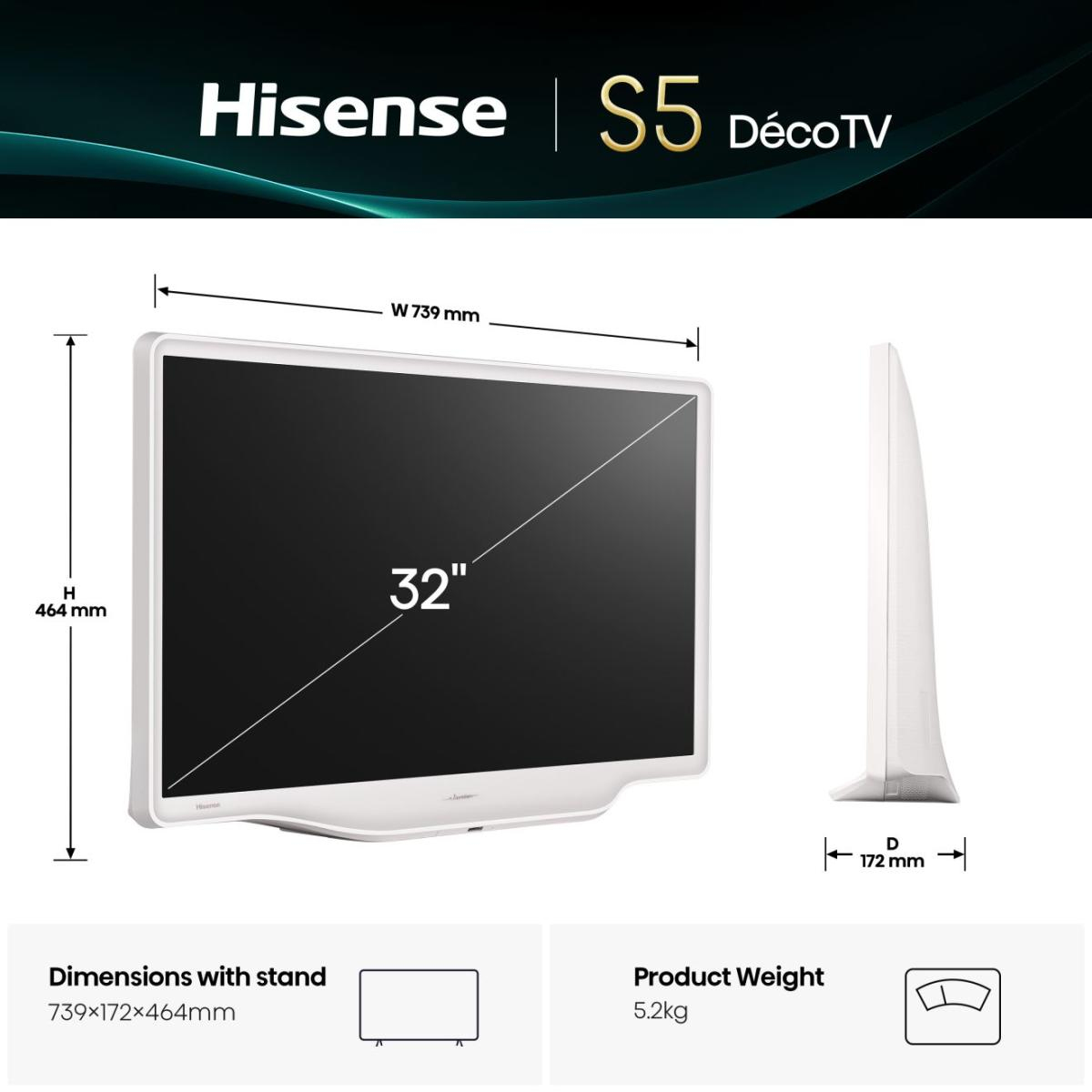 Hisense 32S5Q weiß – Ansicht 2