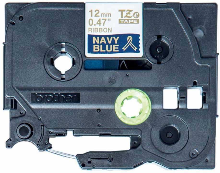 Textilband TZe-RN34 marineblau / gold 12mm x 4m