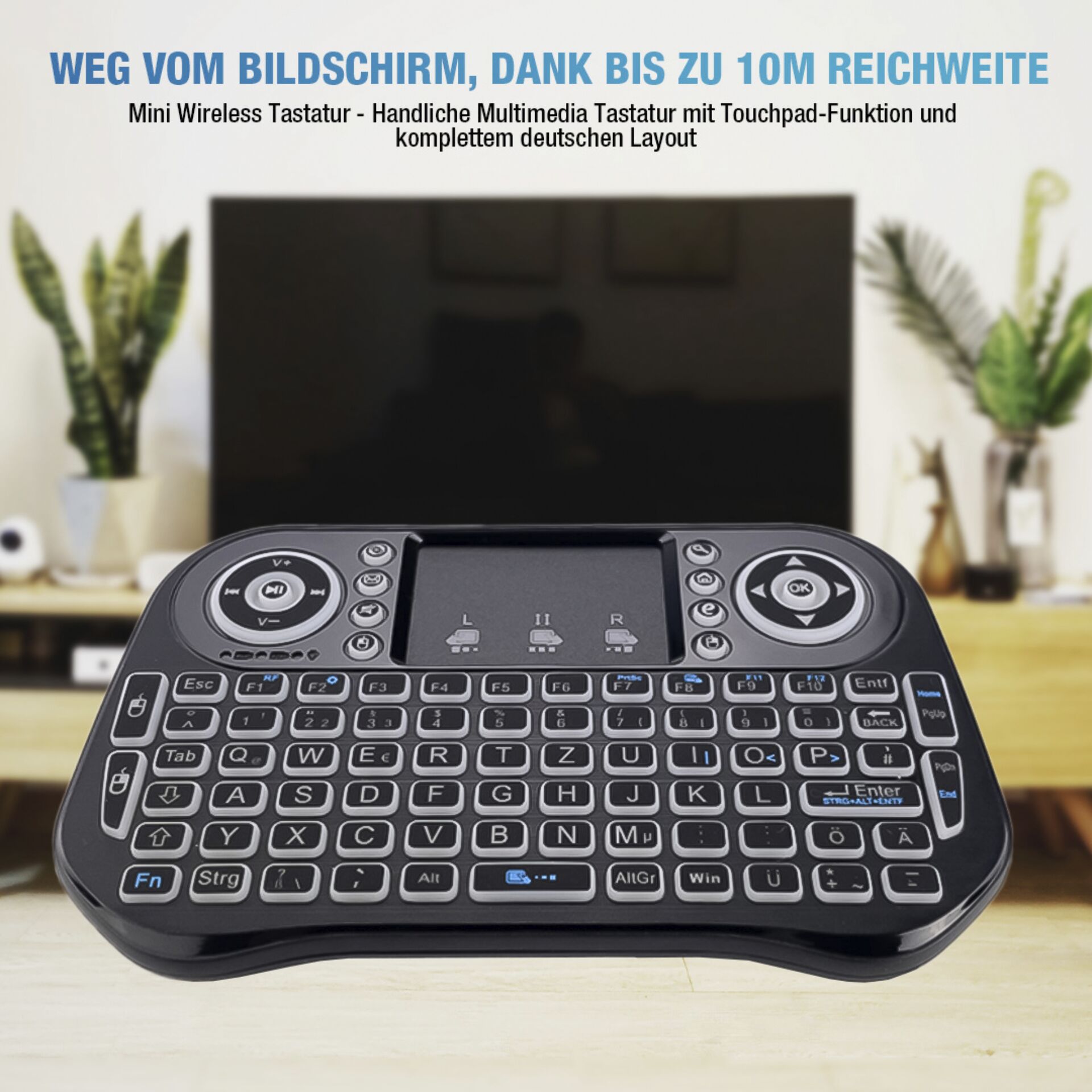 Fantec WK-300 RGB Mini Tastatur Wireless