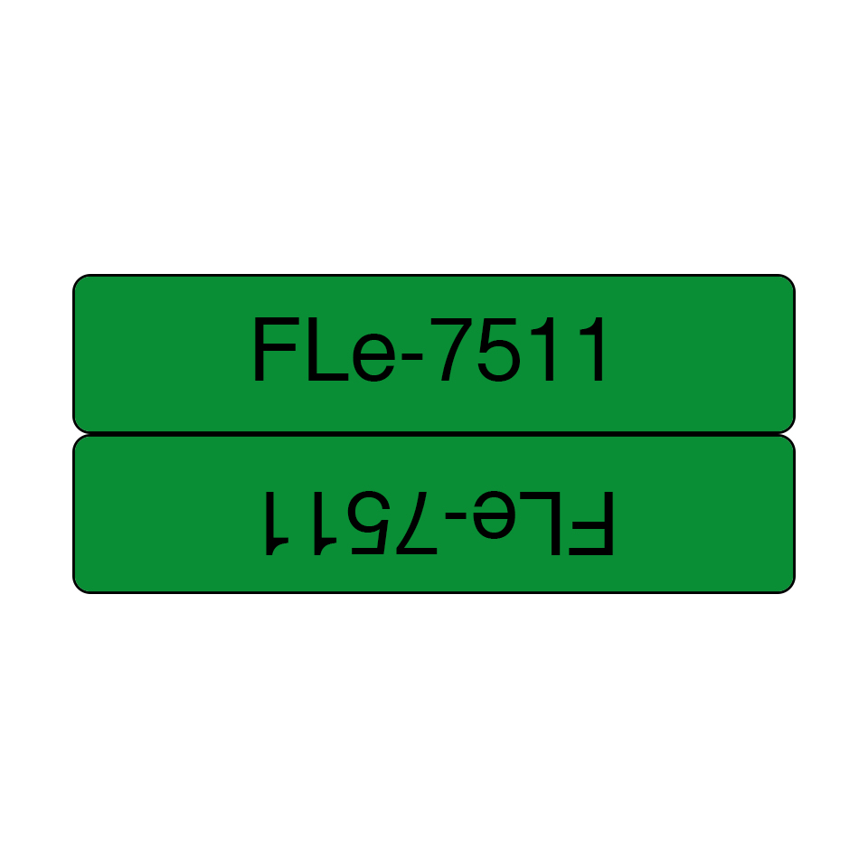 Brother FLe-7511 Etiketten erstellendes Band Schwarz auf grün