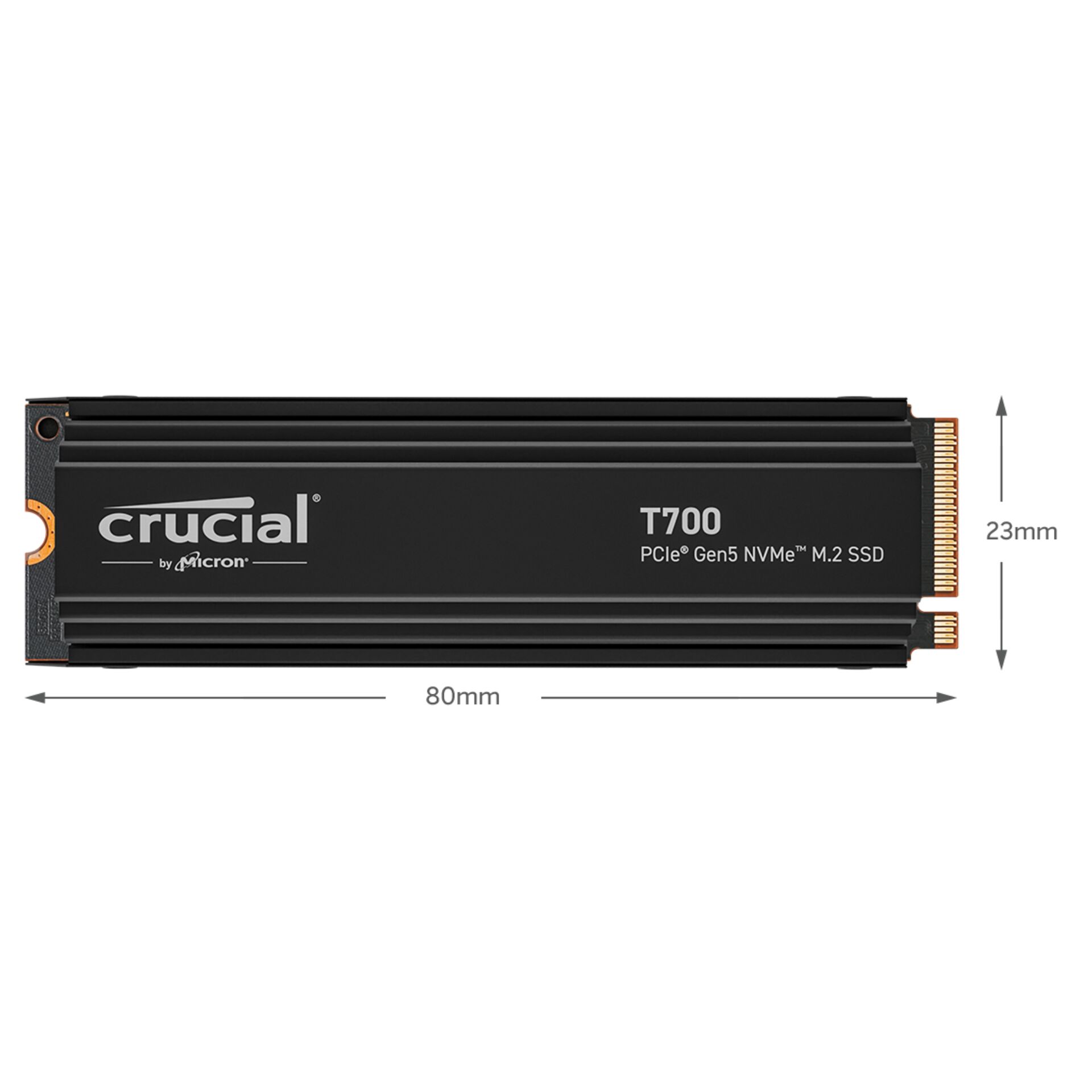 Crucial T700 with heatsink   1TB PCIe Gen5 NVMe M.2 SSD