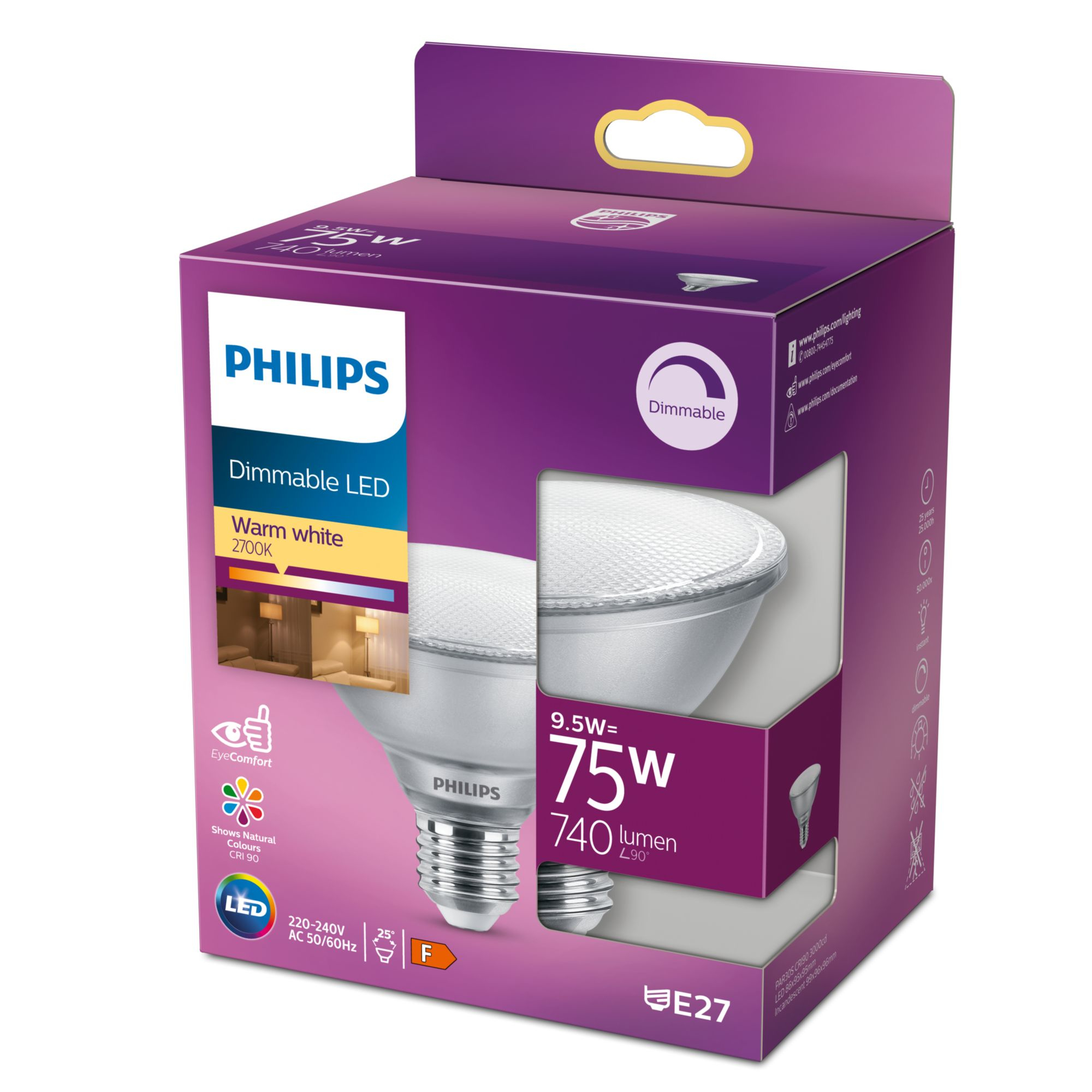 Philips LED Reflektor 75W E27 740lm Kunststoff 1er P 99482008_3620066846