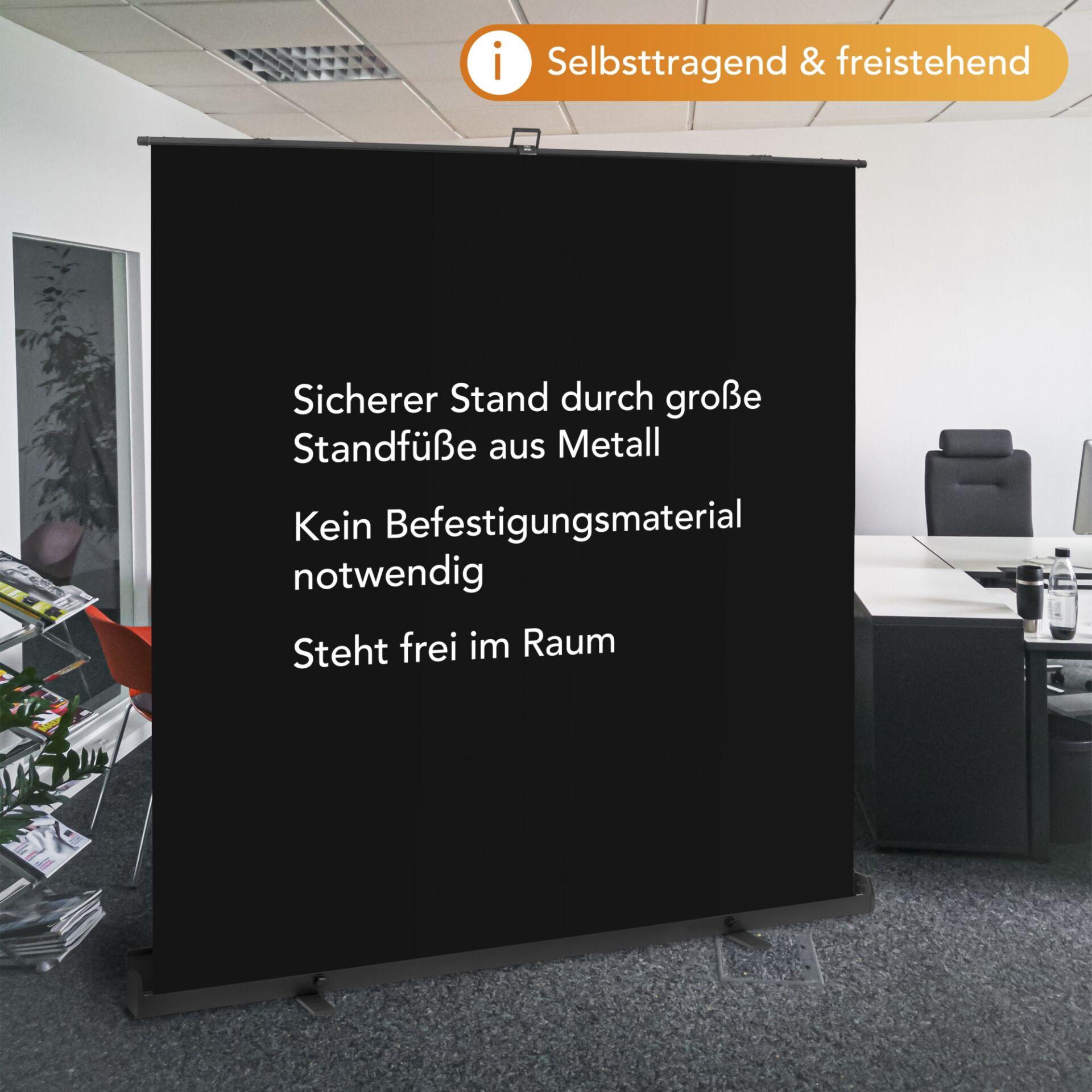 walimex pro Roll-up Panel Hintergrund 210x220cm schwarz