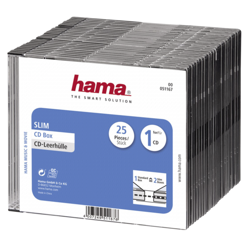 1x25 Hama CD-Leerhülle CD-Box-