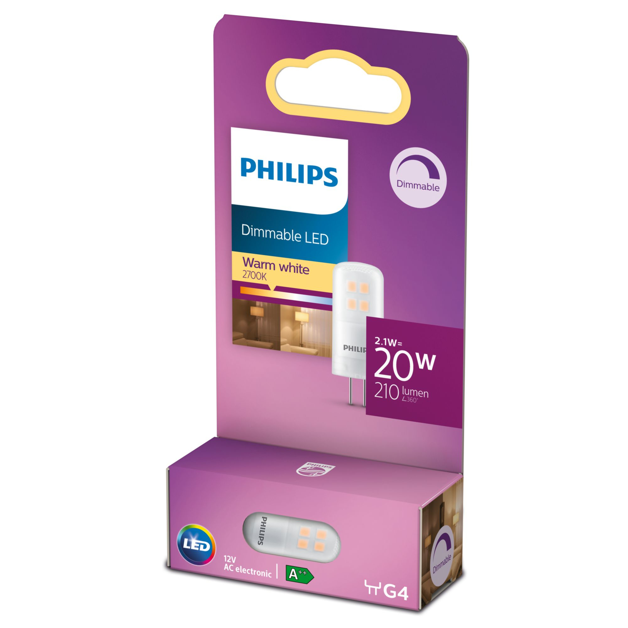 Philips LED Standard Brenner 25W G4 Warmweiß dimmable 1er P 79742743_7208707995