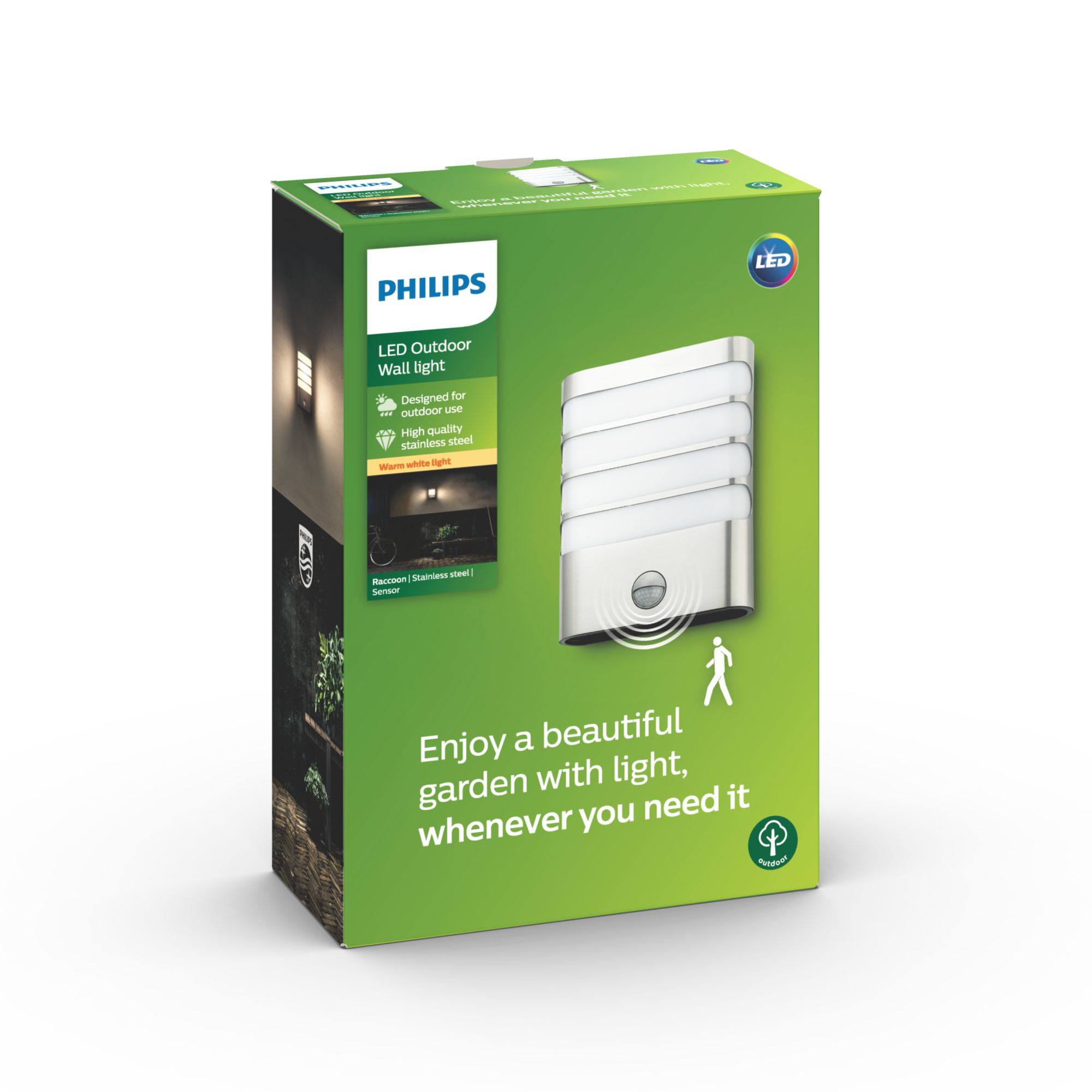 Philips myGarden IR LED Wandleu Raccoon 270lm Bewegmel Edelst 22130819_1585354315