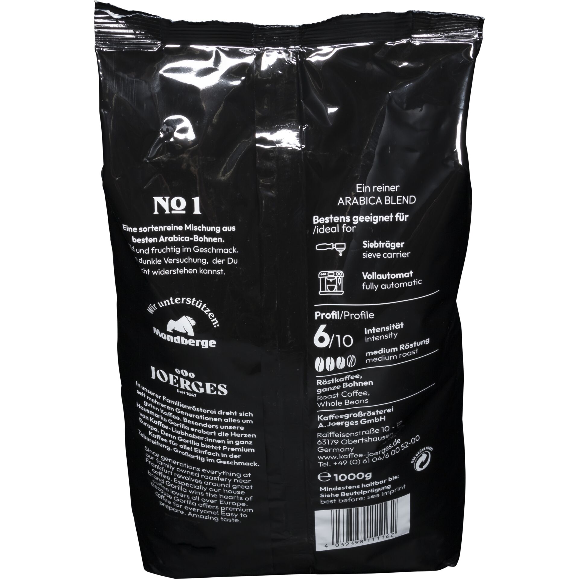 Joerges Gorilla Crema No.1 1 Kg Bohnen 710584_01