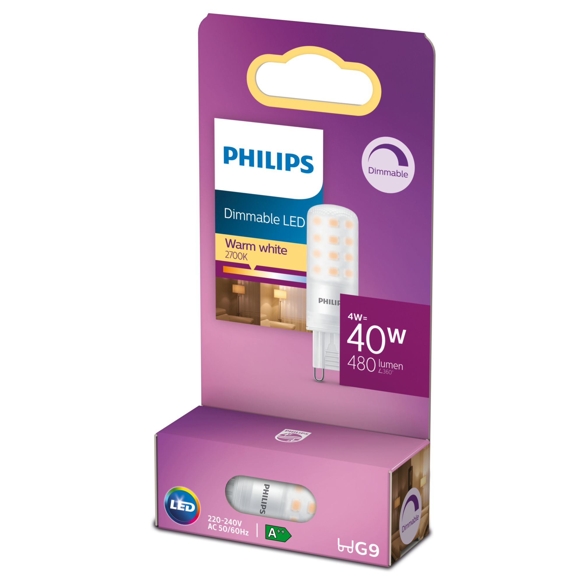 Philips LED Standard Brenner 40W G9 warmweiß dimmbar 1er P 79742766_7095375314