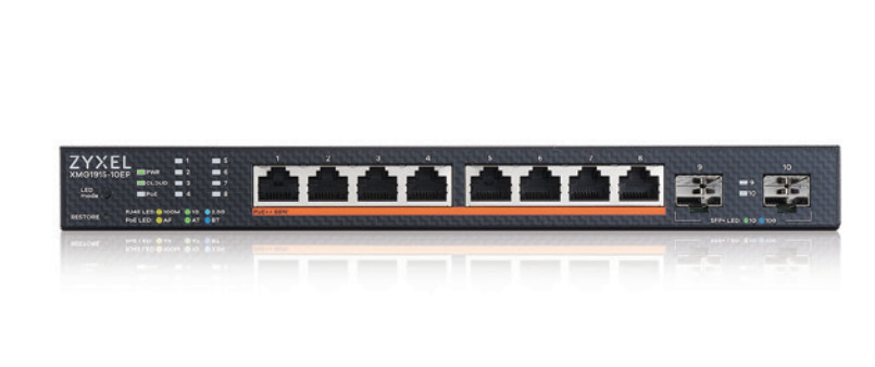 ZyXEL XMG1915-10EP 8-Port 2.5GbE 2x SFP+ 8x PoE++ Switch 130W – Ansicht 1