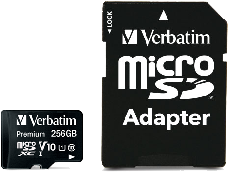 Verbatim microSDXC         256GB Class 10 UHS-I incl Adapter