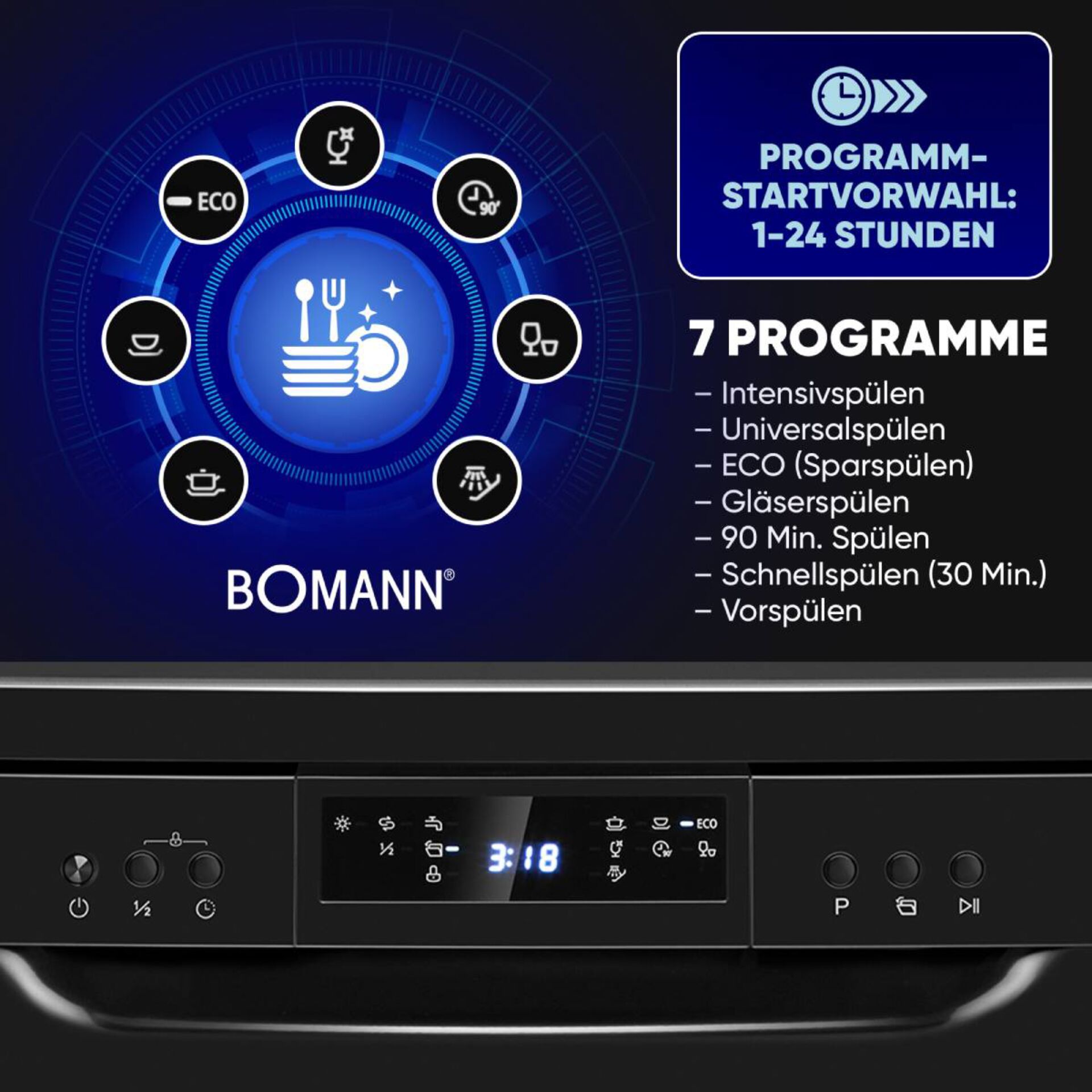 Bomann GSP 7419 schwarz    60 cm 118136_06