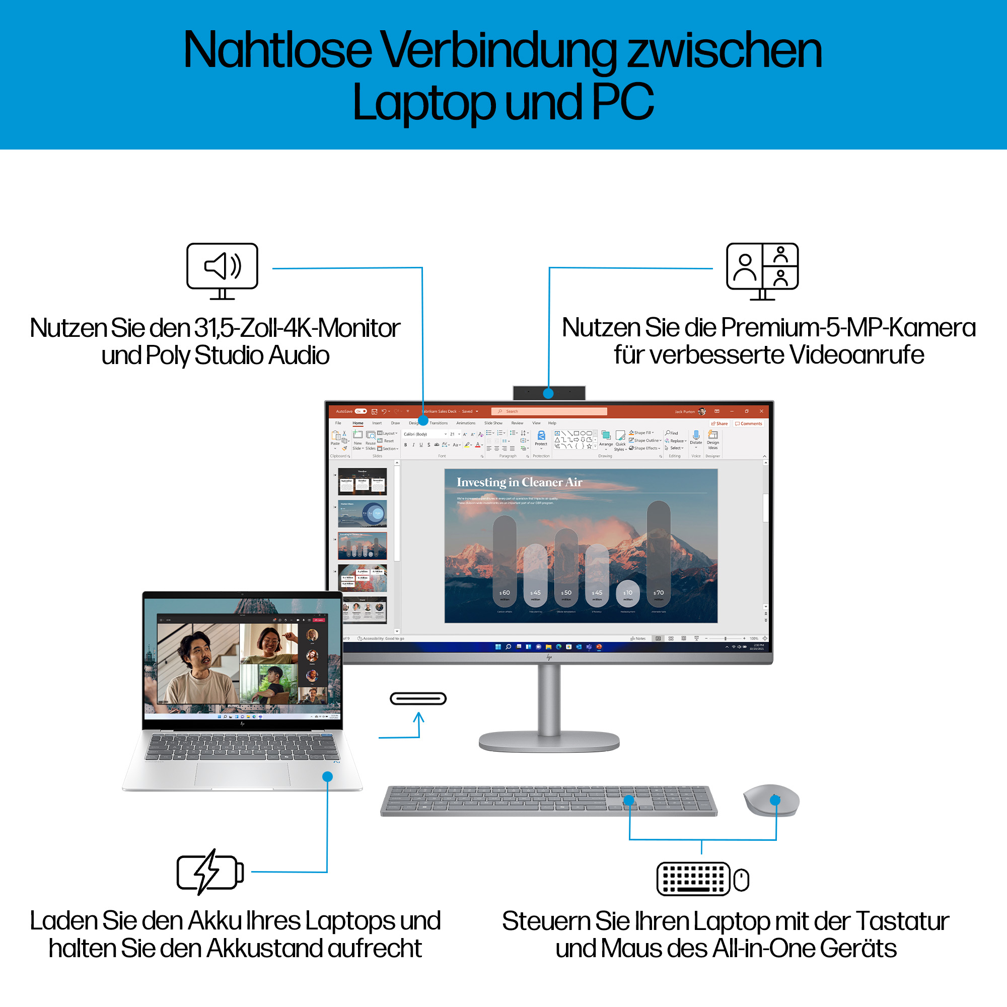 HP OmniStudio X32-c0670ng 80,01cm (31,5 ) Ultra 7 32GB 1TB – Ansicht 8