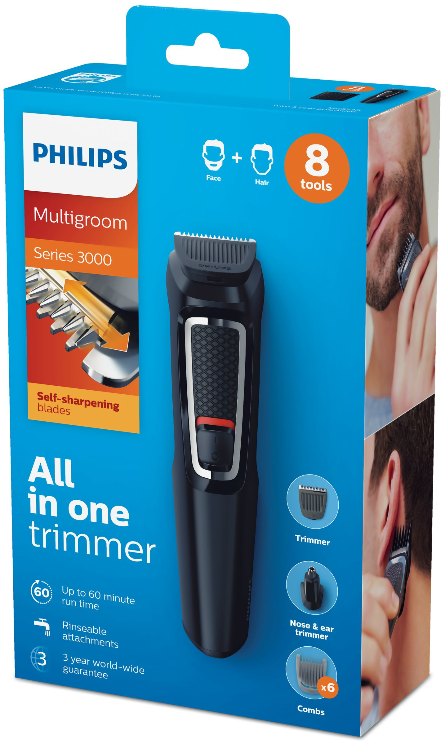 Philips MULTIGROOM Series 3000 MG3730/15 Haarschneider/-schermaschine Schwarz Wiederaufladbar