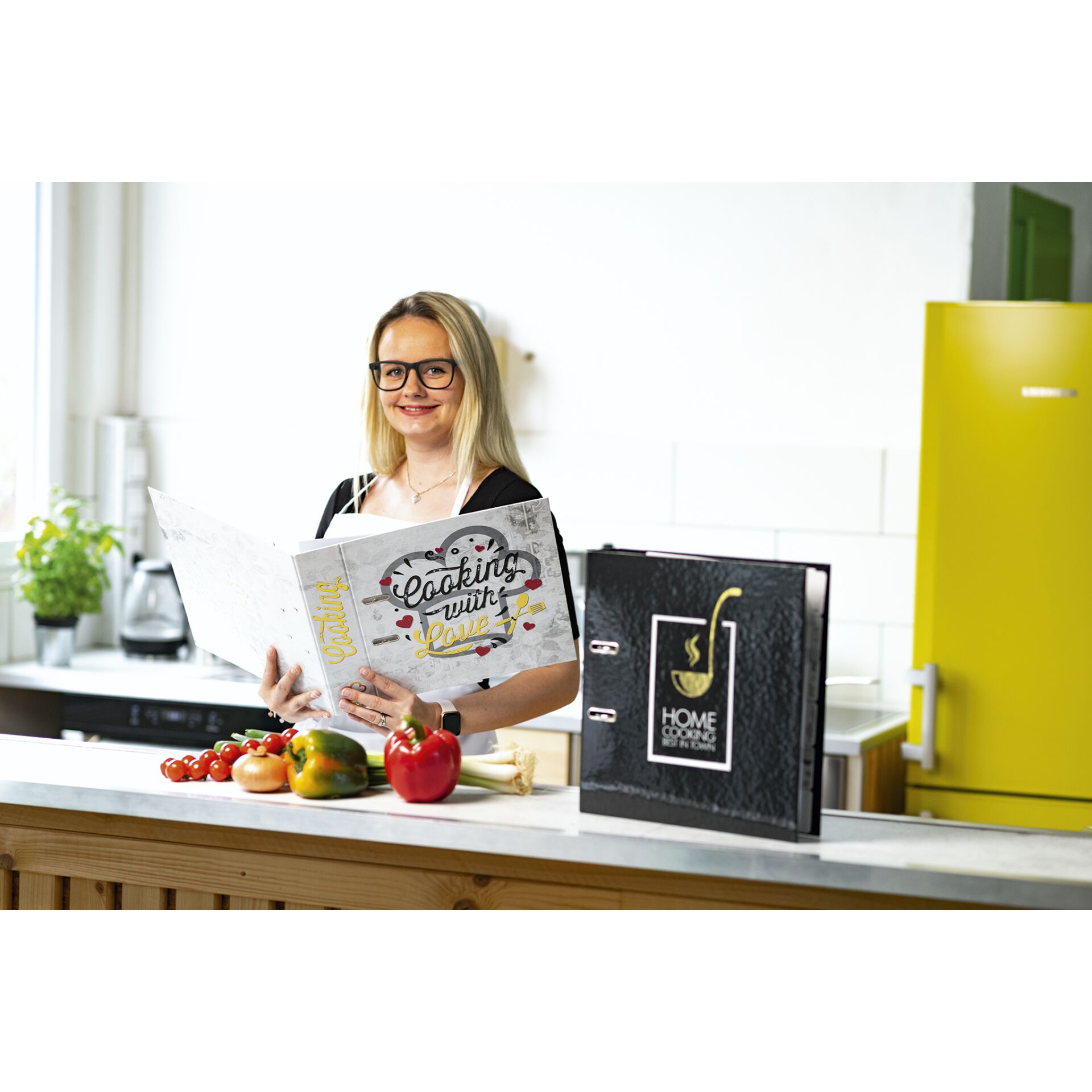 Herma Rezepte-Ordner schwarz Home Cooking DIN A4        19668