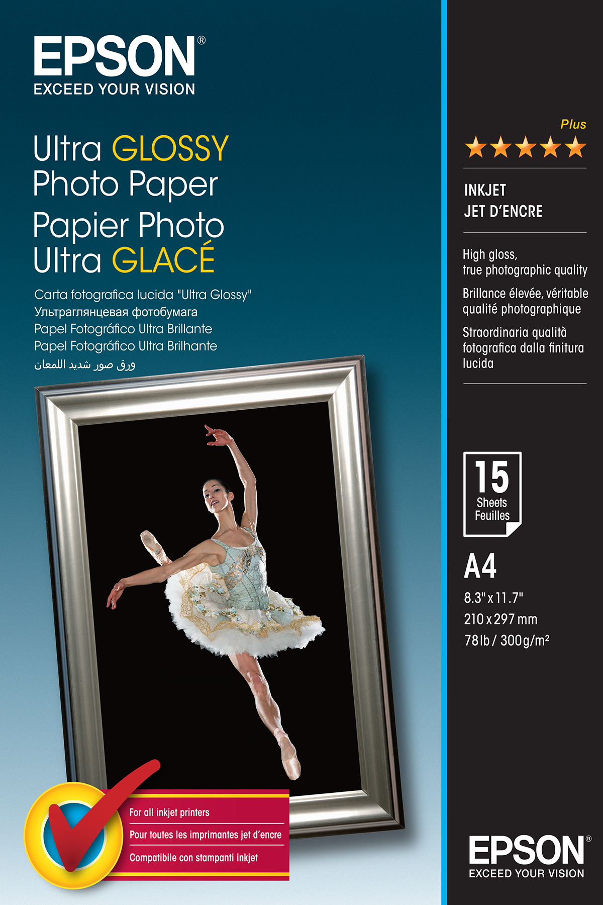 Epson Fotopapier Glossy Photo Papier C13S041927 -A4-15 Blatt- 326580_8728873344