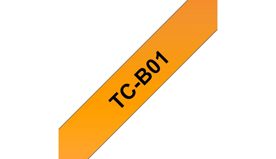 Brother TC-B01 Schwarz auf leuchtend Orange TC Etiketten erstellendes Band