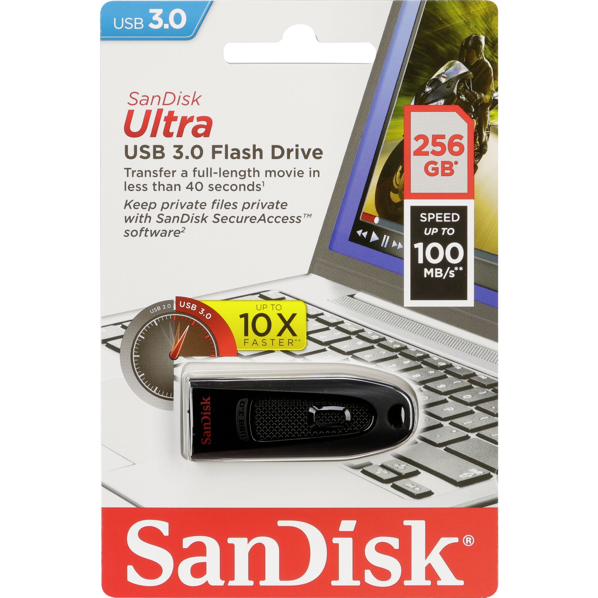 SanDisk Ultra USB 3.0      256GB up to 100MB/s    SDCZ48-256G-U46