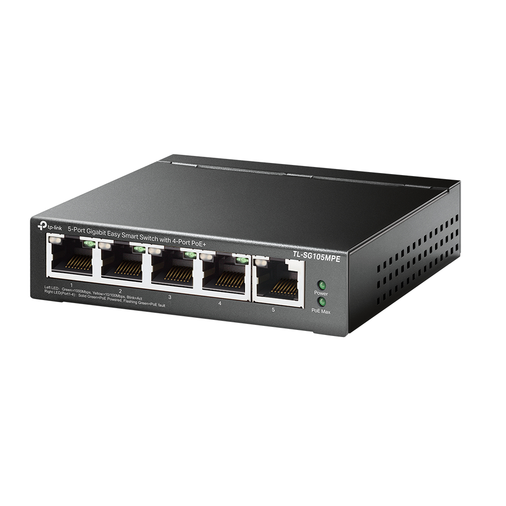 TP-Link TL-SG105MPE 5-Port Gigabit Easy Smart Switch 4x PoE+ – Ansicht 1
