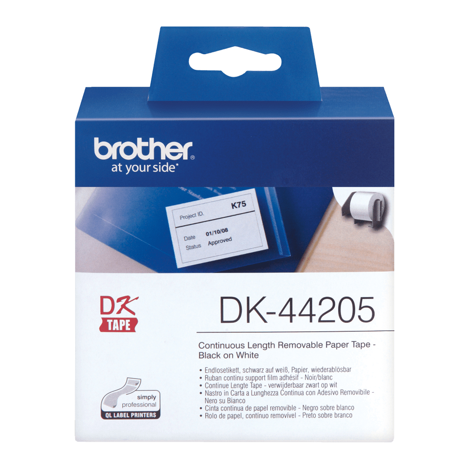 Endlos-Etiketten DK-44205 wiederablösbar weiß, 62mm x 30,48m – Ansicht 3