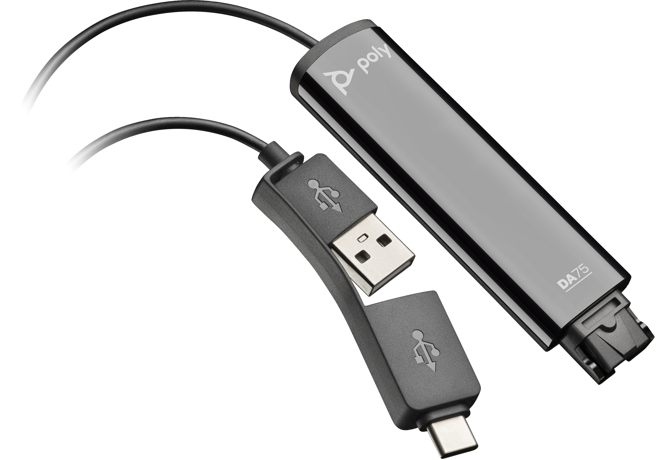Poly DA75 Wideband QD auf USB-Adapter -USB-A & USB-C- 5e1c83b9bf59078abc3c89f4a6b307827a03d825