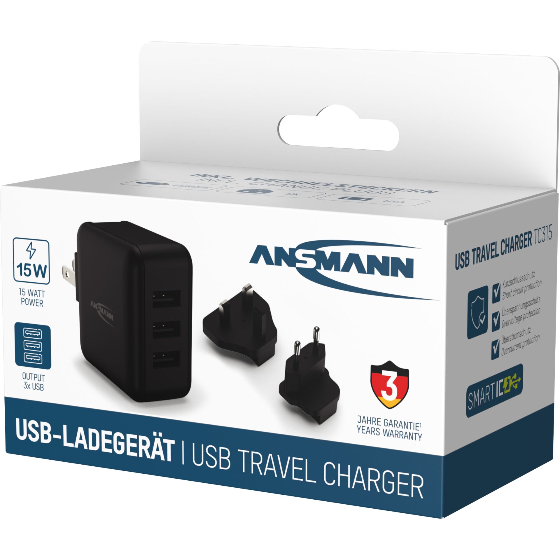 Ansmann Travel Charger TC315 2 USB-Ports 15W        1001-0139