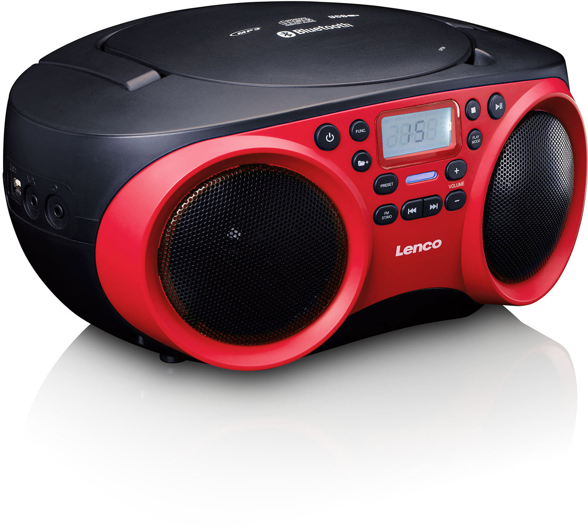 Lenco SCD-501RD CD-Radio mit MP3, USB, BT -Rot/Schwarz-