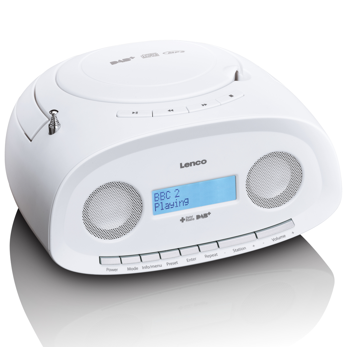 Lenco SCD-69WH DAB Radio Boombox CD Player, Weiß