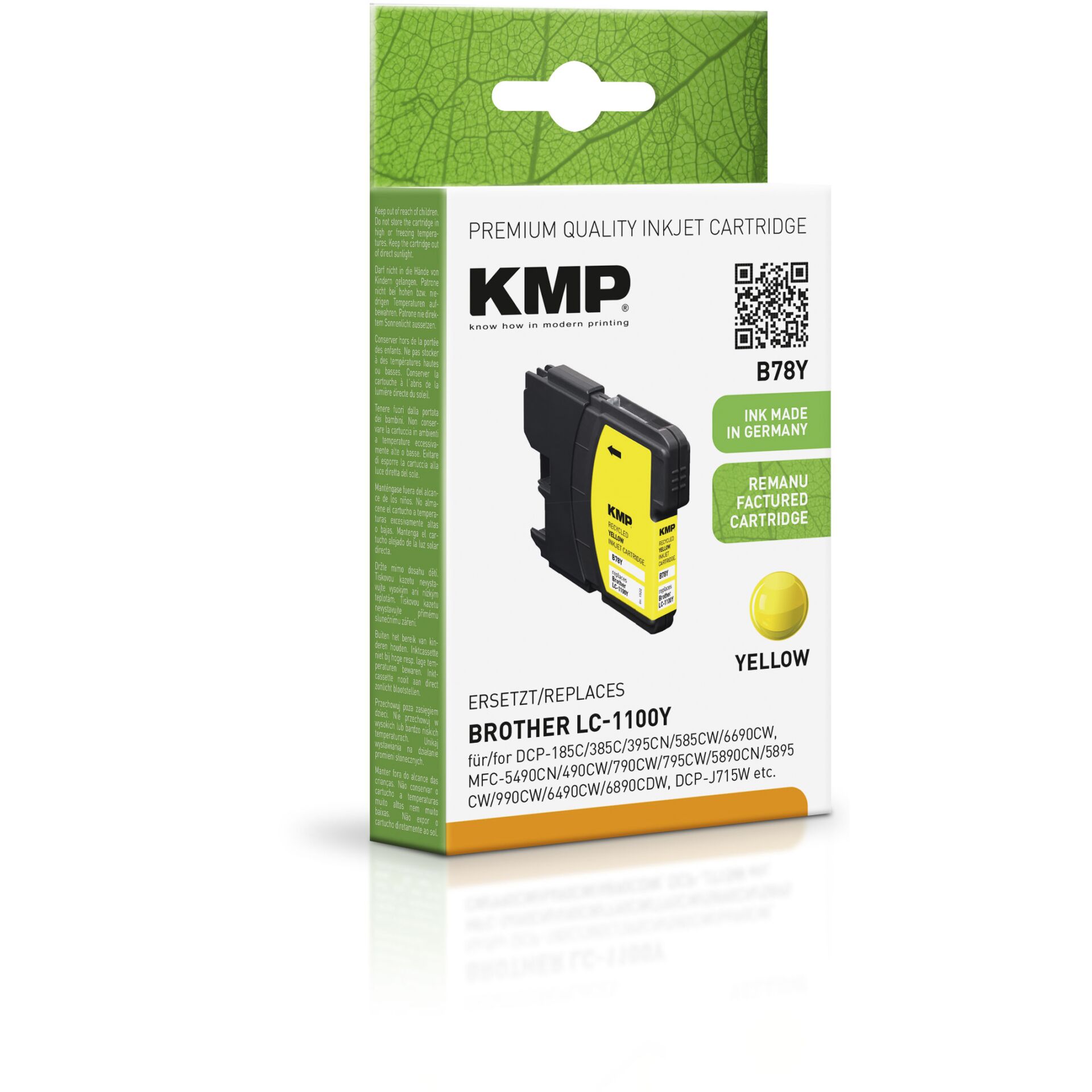 KMP B78Y Tintenpatrone yellow kompatibel m. Brother LC-1100 Y 577369_01