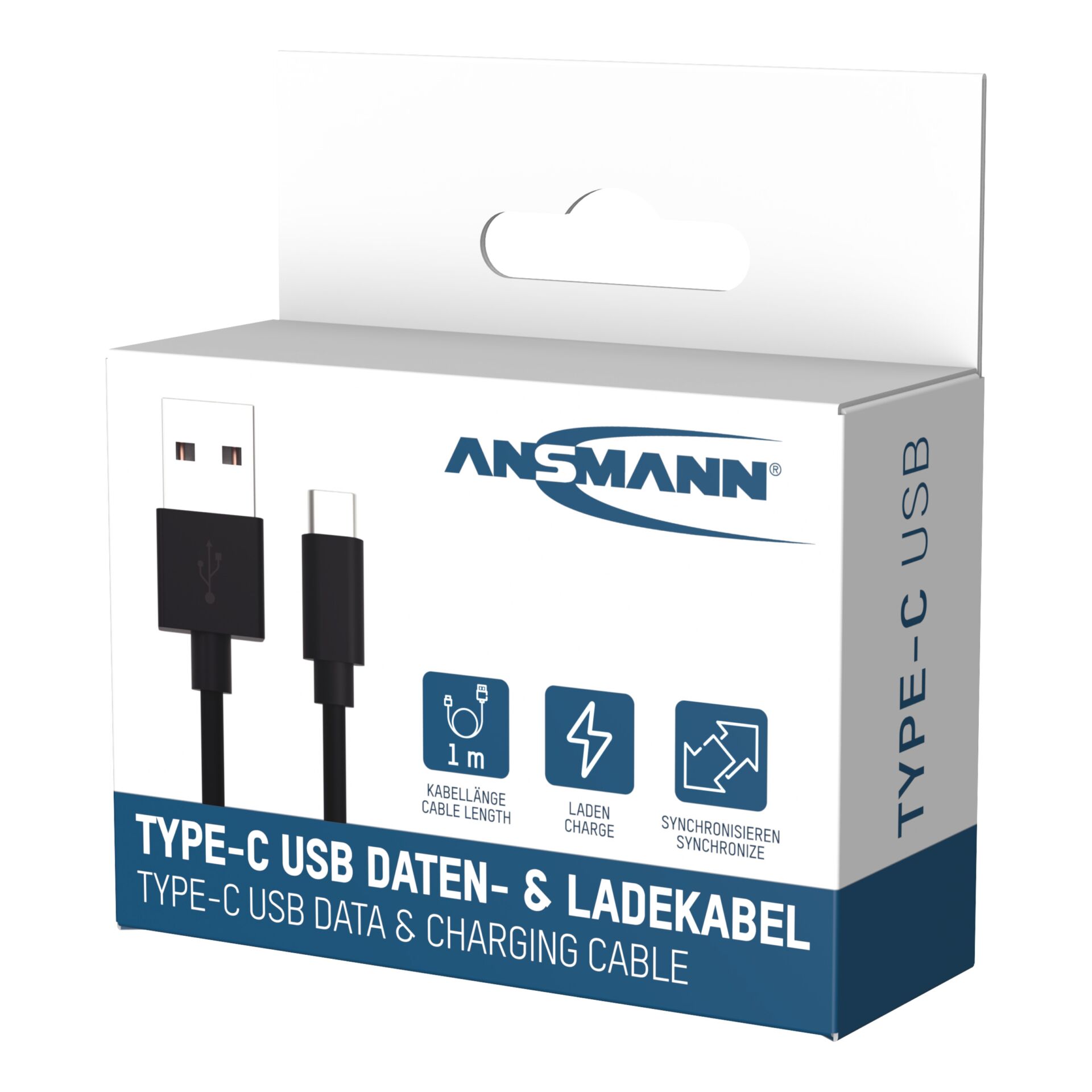 Ansmann Daten und Ladekabel USB zu USB-Typ-C 100cm