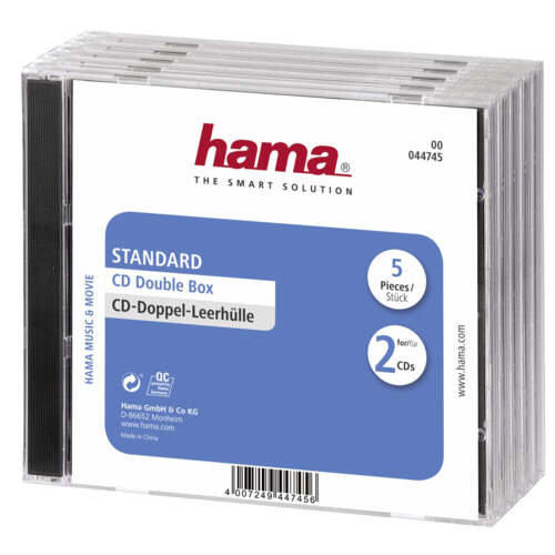 1x5 Hama Doppel-CD Leerhülle