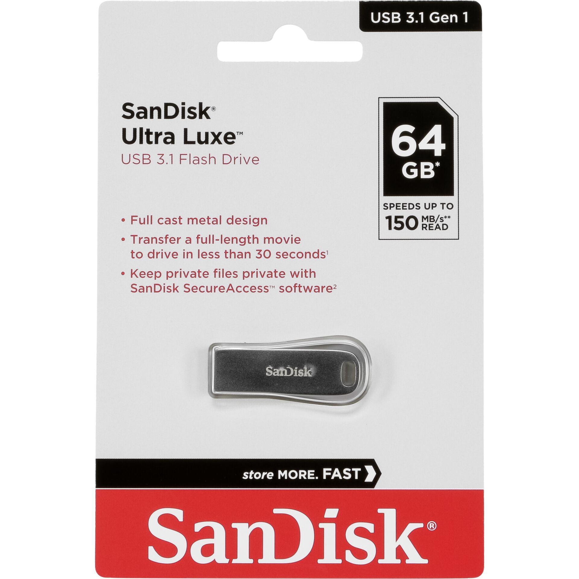 SanDisk Cruzer Ultra Luxe   64GB USB 3.1 150MB/s  SDCZ74-064G-G46