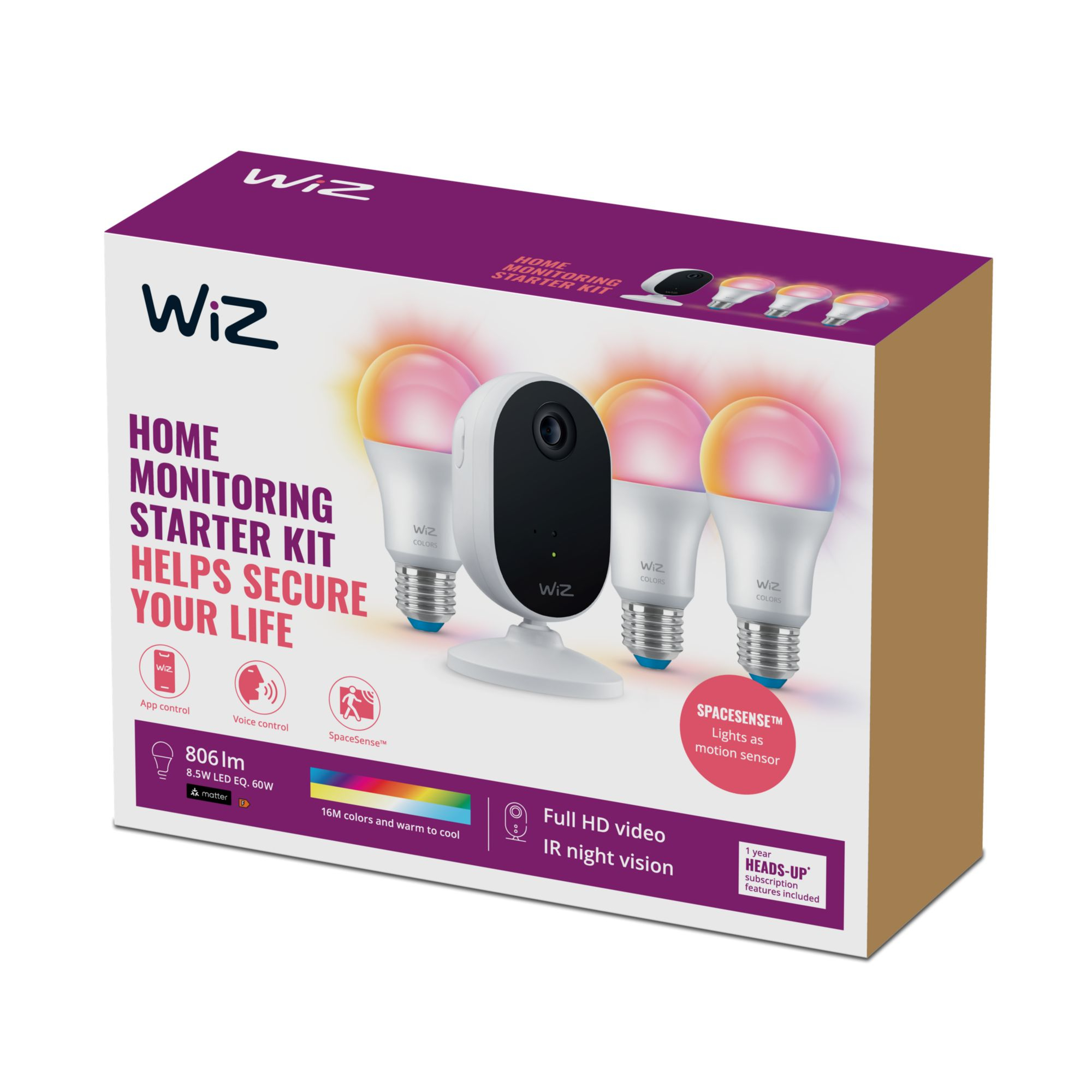 WiZ Security Camera Starter Kit WiFi Einzelpack ef72b1a54ff0bc24fe60a7117a241191