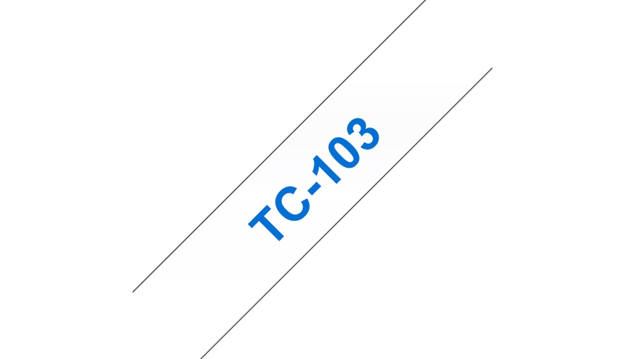 Brother TC-103 Blau auf transparent TC Etiketten erstellendes Band