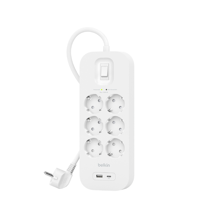 Belkin Surgemaster Steckdosenleiste 6-Fach, 18W 2m Kabel