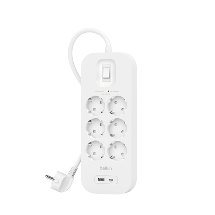 29297a6ab171543b12f8f0cae2e071b1 Belkin Surgemaster Steckdosenleiste 6-Fach, 18W 2m Kabel