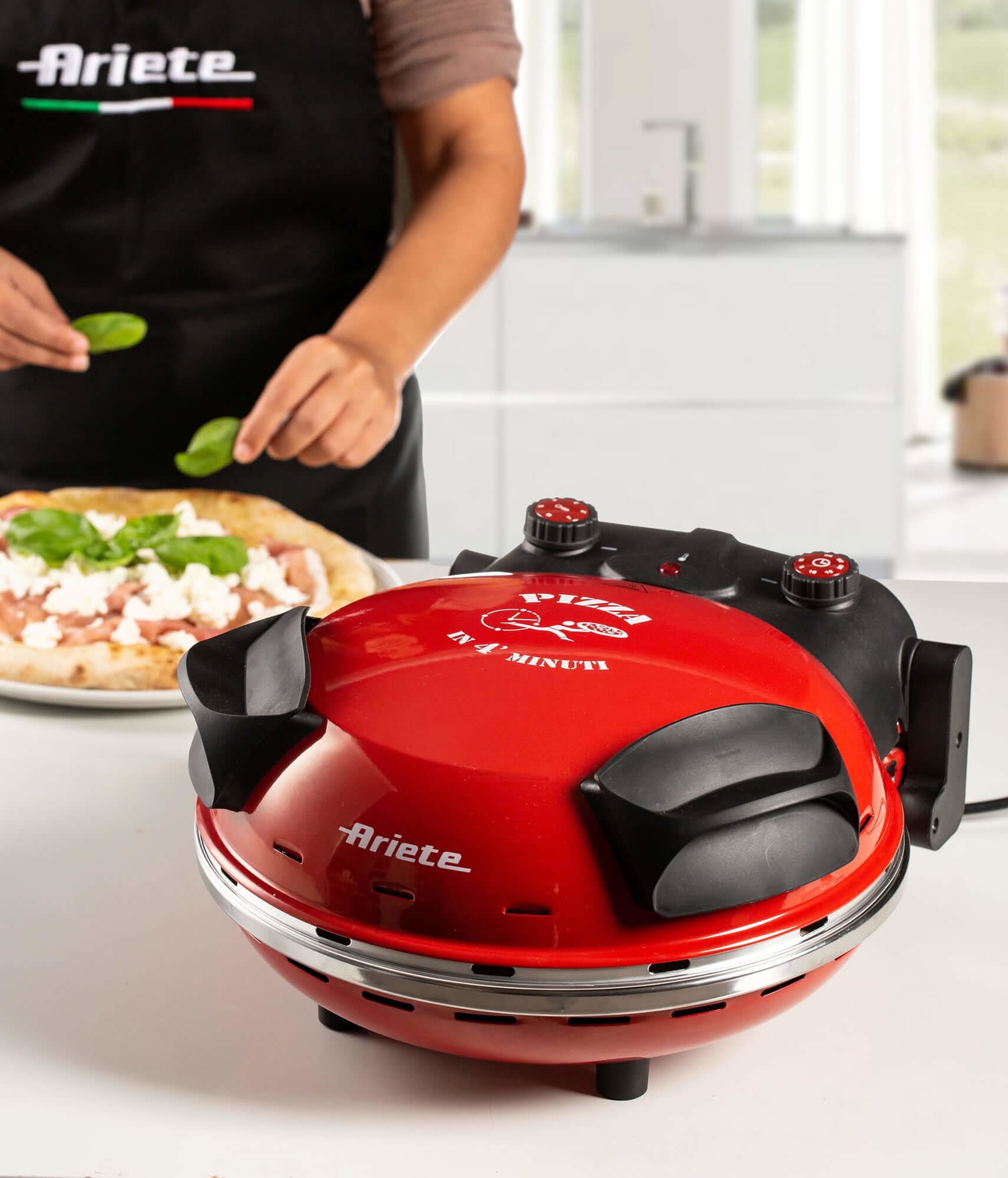 Ariete 0909 Pizzamacher/Ofen 1 Pizza/Pizzen 1200 W Schwarz, Rot