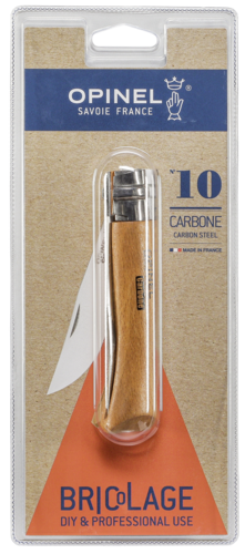 Opinel Taschenmesser No. 10 Carbonklinge mit Holzgriff