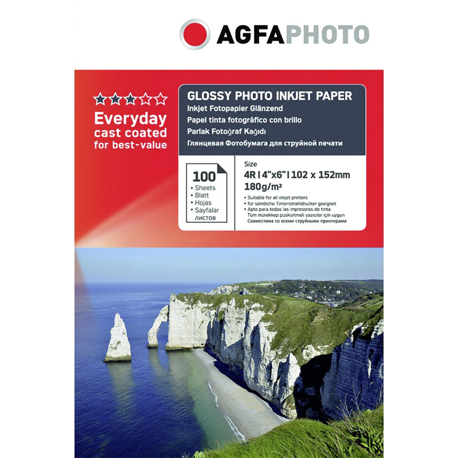 AgfaPhoto Everyday Photo Inkjet Paper Glossy 180 g 10x15 100 Bl.